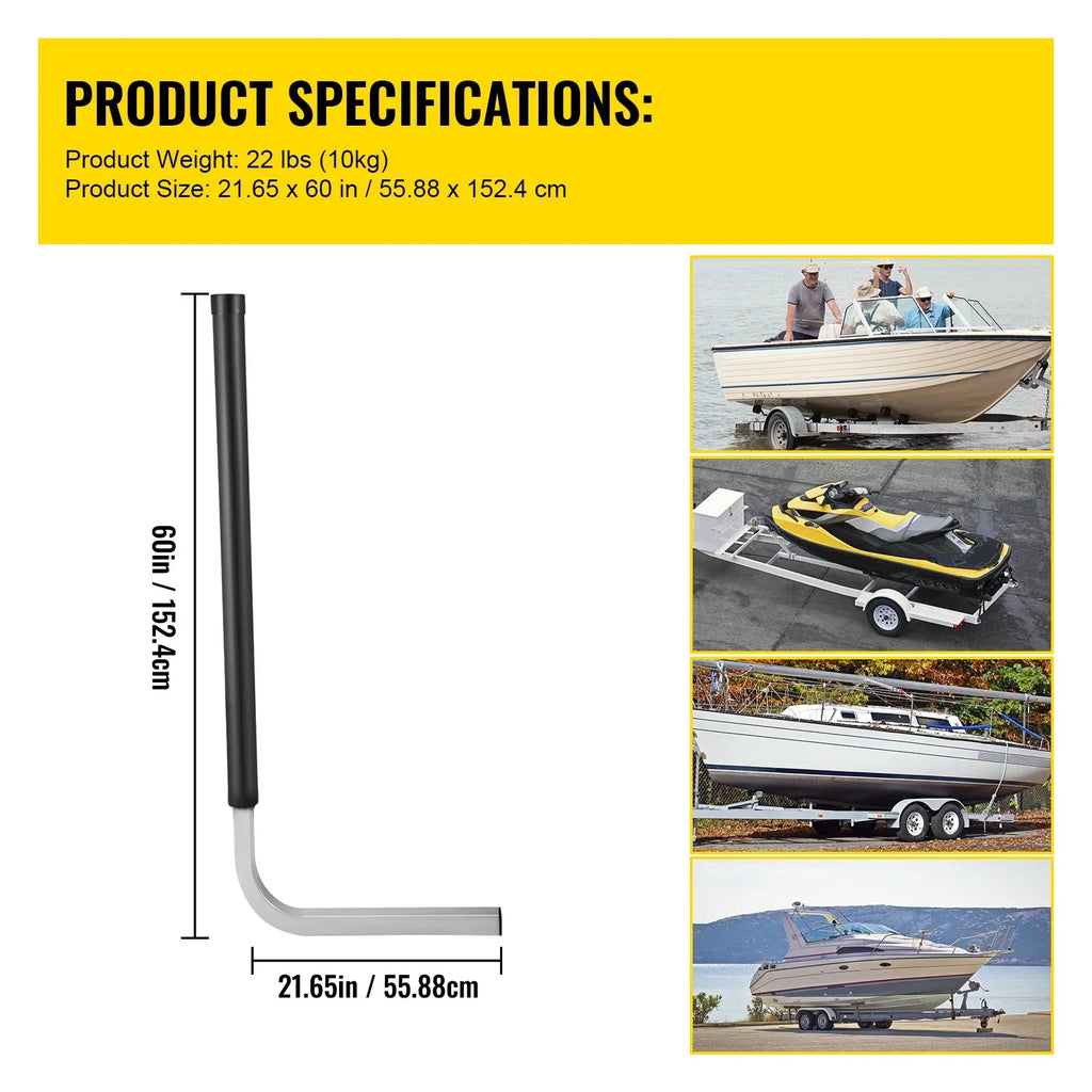 BENTISM Boat Trailer Guide-on, 60", One Pair Galvanized Steel Trailer Post Guide ons, with PVC Tube Covers, Complete Mounting Accessories Included, for Ski Boat, Fishing Boat or Sailboat Trailer