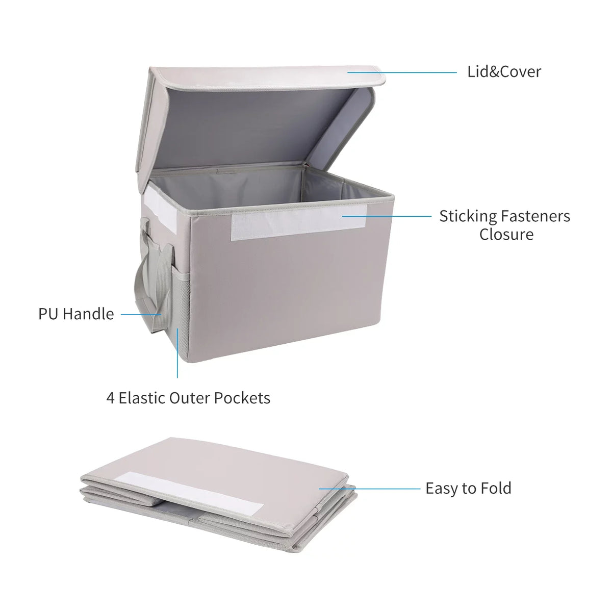 Andoer Fireproof Document Bag Fireproof Fluid Storage Box Suitable for Hanging LetterLegal Folder Magazine Files Book Portable Home Office Car Box with Lid