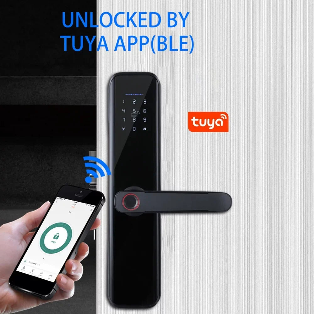 Dcenta WAFU Smart Lock Fingerprint Door Lock with Handle Deadbolt Key Attributes Compatible with APP