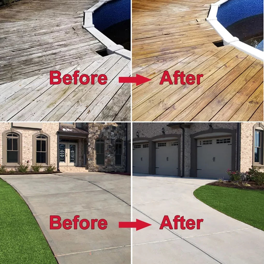 iMeshbean 25.6 Inch Pressure Washer Liquid Broom Surface Cleaner 4000 PSI Power Broom Sweeper with 7 Nozzles and 2 Extension Wand for Concrete Driveway Sidewalk Deck, Roof，Floor Cleaning