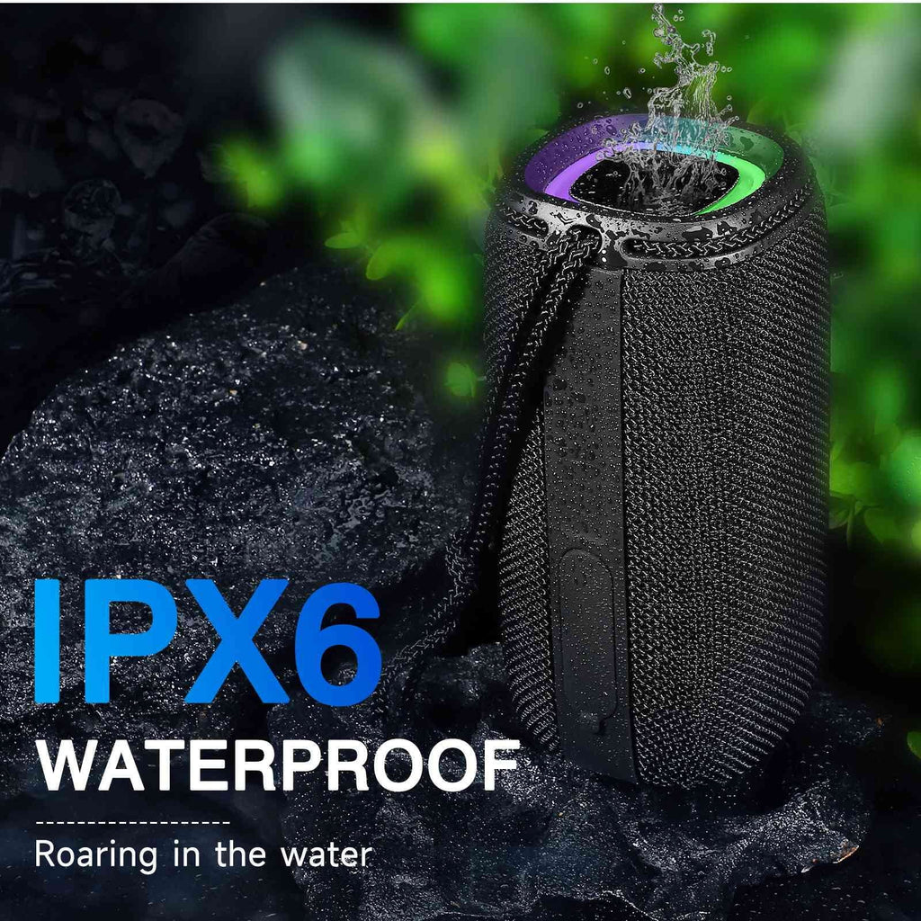 UrbanX X808 Bluetooth Speaker, IPX5 Liquid Speakers 360° HD Surround Sound with Punchy Bass, True Wireless Pairing, BT5.3, Portable Speaker for Nokia 3.1 - Black