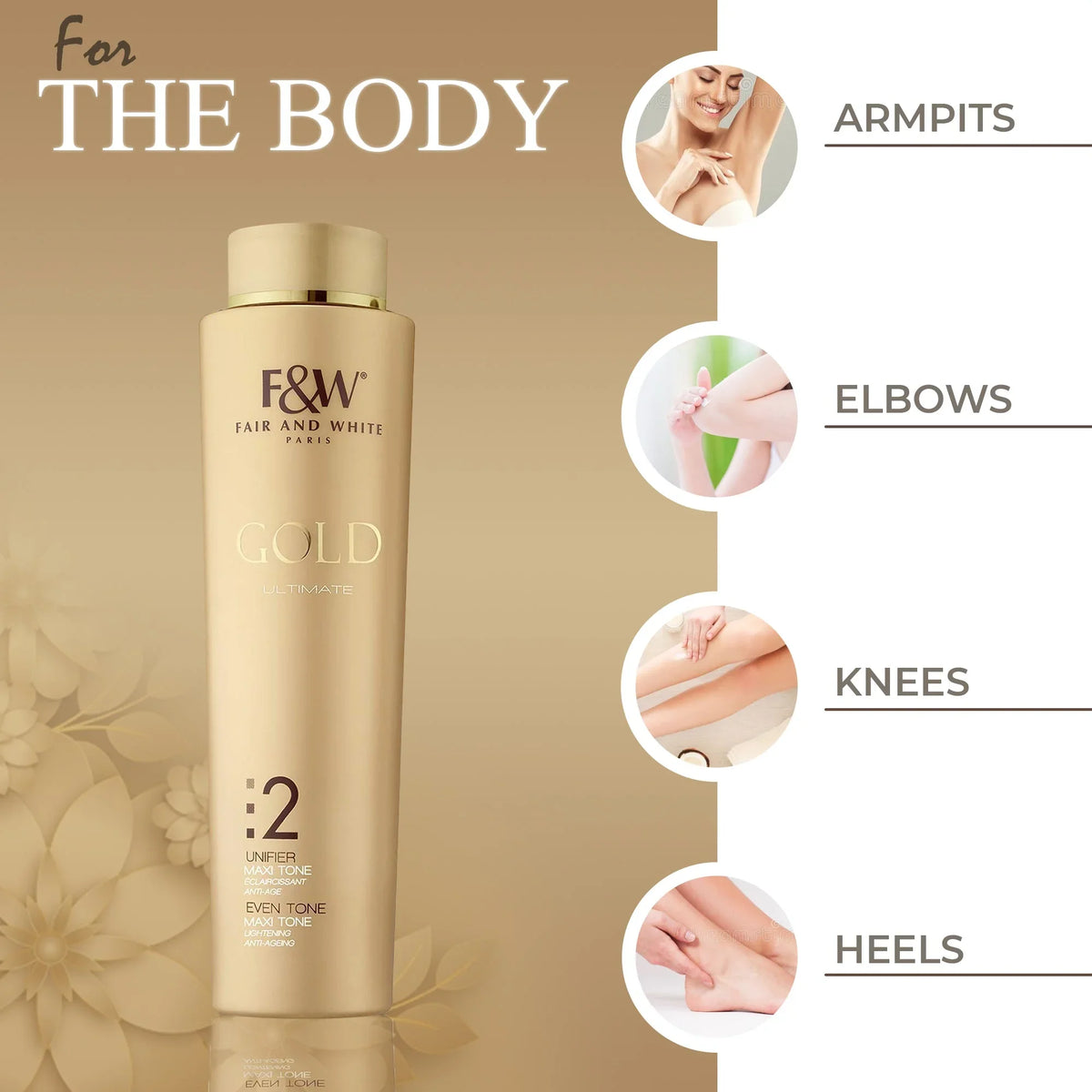 Fair & White Gold 2 Maxi Tone Body Lotion - 350ml/11.8 fl oz - Rejuvenates Skin, Suitable for All Skin Types