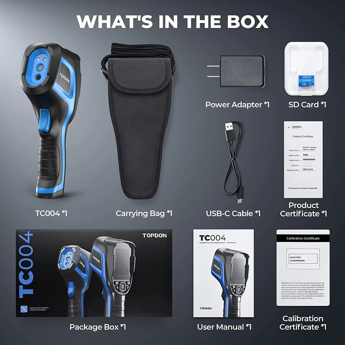 TOPDON TC004 Thermal Imaging Camera 256 x 192 IR High Resolution 12-Hour Battery Life Thermal Camera Handheld Infrared Camera