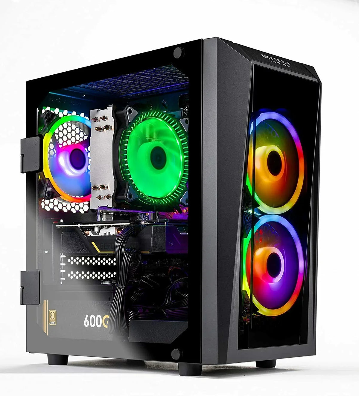 Skytech Blaze II Gaming PC Desktop – Core i3 10105F 3.7 GHz, GTX 1650, 500GB SSD, 16G DDR4 3200, 600W Gold PSU, AC Wi-Fi, Windows 10 Home 64-bit