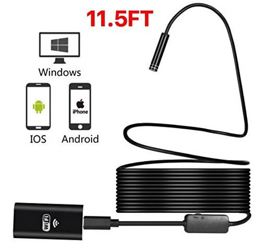 SANOXY 6 LED Wifi Endoscope HD Inspection Camera Compatible with iOS/Android/Windows (5 meters/ 16 ft)