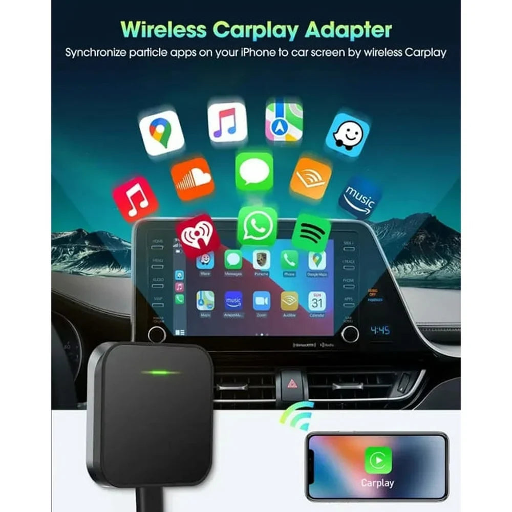 For iOS Car Auto Navigation Player Wireless Carplay Adapter Box Dongle, Black