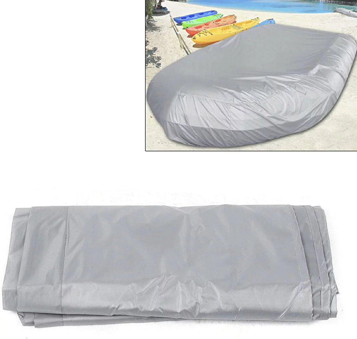 Miumaeov Inflatable Boat Cover Heavy-Duty Fluid and UV-Resistant Marine Grade Polyester for V-Shaped Hull Professional Type Fishing Boat Speed Boat Bass Boat