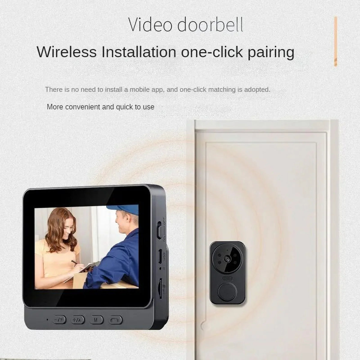 M12 video doorbell 4.3-inch home smart life 2.4G wireless video two-way intercom doorbell monitoring