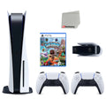 Playstation 5 Disc Version Console with Extra White Controller, 1080p HD Camera and Sackboy: A Big Adventure Bundle with Cleaning Cloth