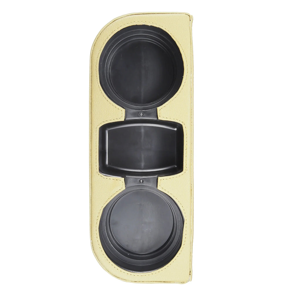 Car Seat Gap Filler Multi-function Cup Holder Car Seat Organizer Console Side Pocket Storage Box Beige