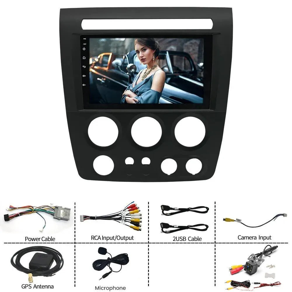 9" 1280*720 IPS 2+32GB Android 13 CarPlay Car Stereo Radio GPS Navi Fit Hummer H3 2005-2010