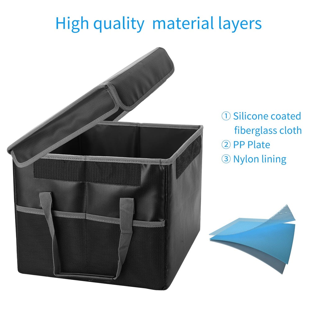 Andoer Fireproof Document Bag Fireproof Fluid Storage Box Suitable for Hanging LetterLegal Folder Magazine Files Book Portable Home Office Car Box with Lid