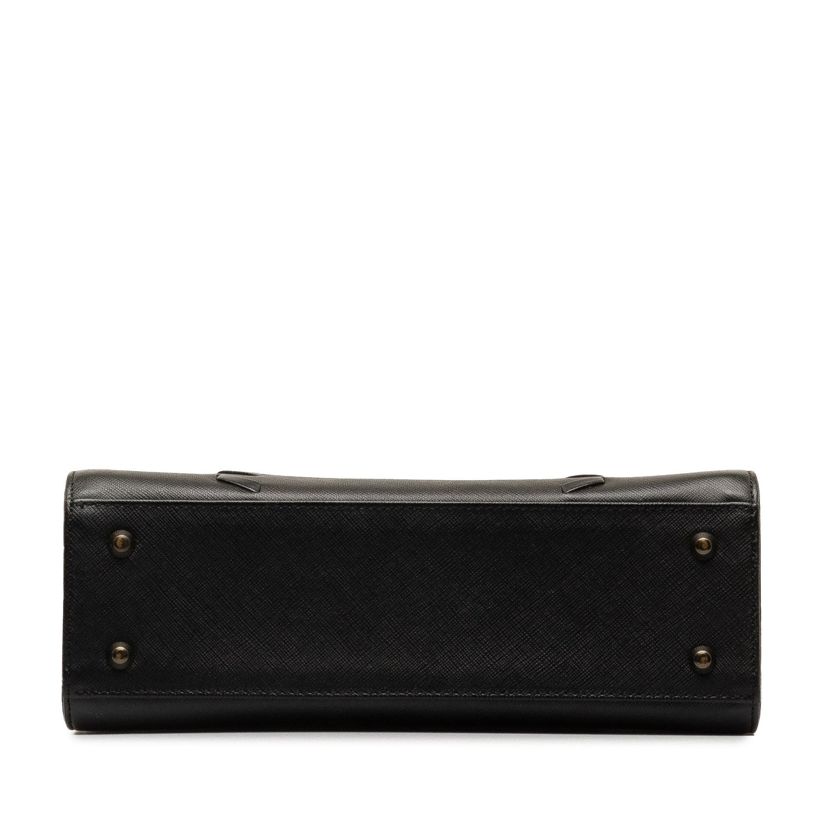 Pre-Owned Authenticated Yves Saint Laurent Handbag Calf Leather Black Top HandleBag Unisex (Good)