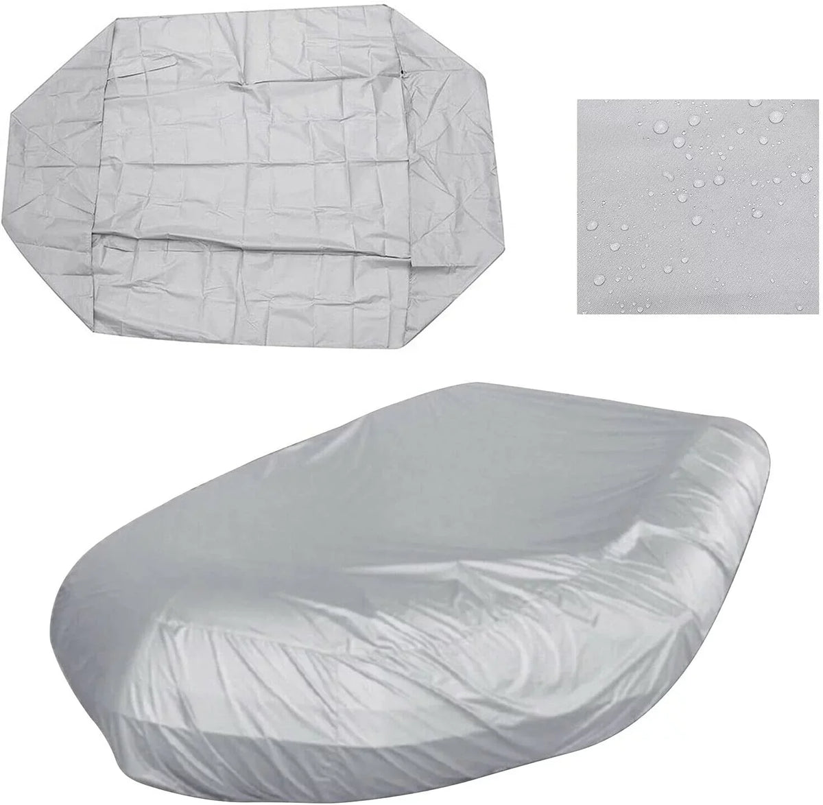 Miumaeov Inflatable Boat Cover Heavy-Duty Fluid and UV-Resistant Marine Grade Polyester for V-Shaped Hull Professional Type Fishing Boat Speed Boat Bass Boat