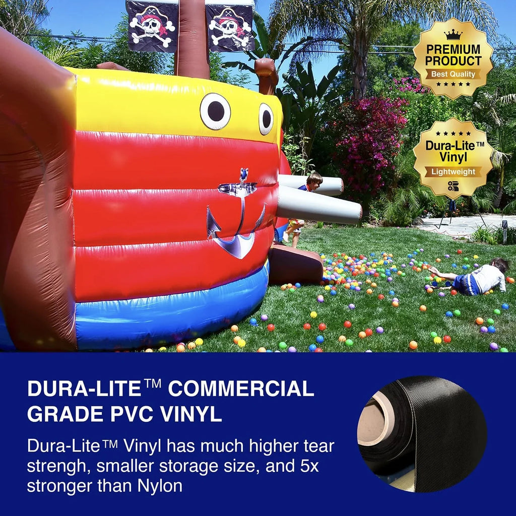 JumpOrange Pirate Ship Commercial Grade Bounce House Fluid Slide for Kids and Adults (with Blower)