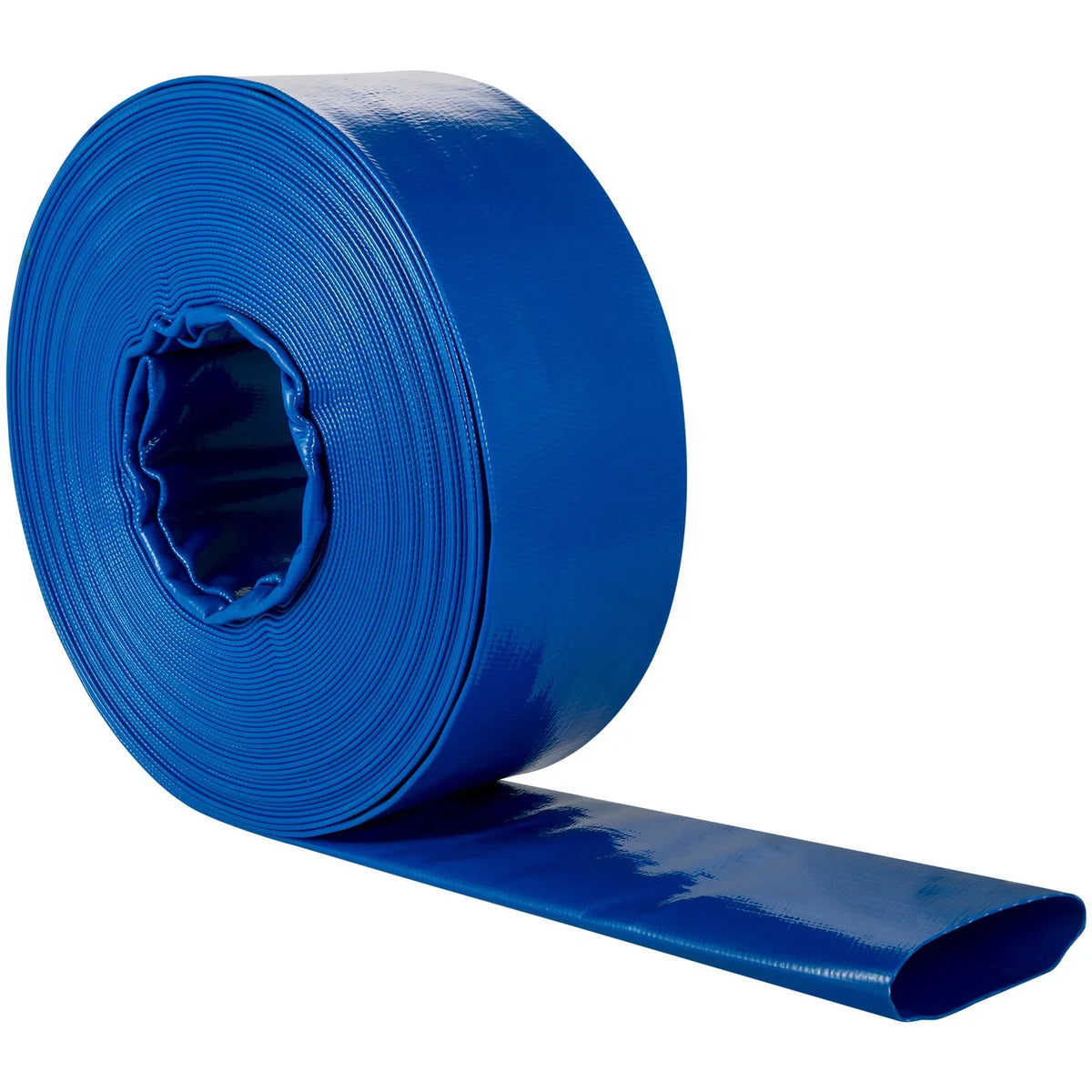 VEVOR Discharge Hose, 1-12" x 105', PVC Fabric Lay Flat Hose, Heavy Duty Backwash Drain Hose with Clamps, Weather-proof & Burst-proof, Ideal for Swimming Pool & Liquid Transfer, Blue