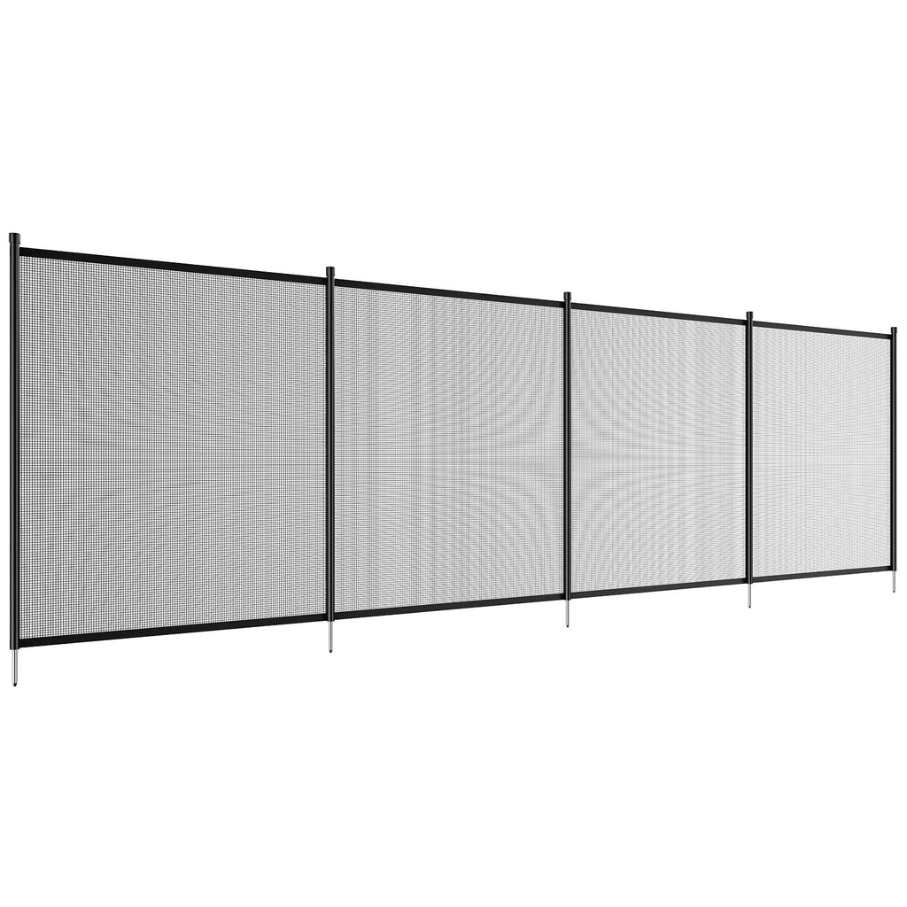 SKYSHALO 4 x 12 ft Pool Fence Detachable Pool Fence for Outdoor Underground Swimming Pools