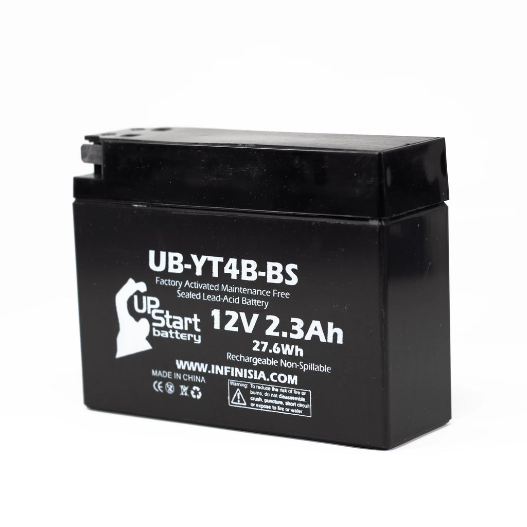 4-Pack UpStart Battery Replacement for 2015 Yamaha TTR110E 110CC Factory Activated, Maintenance Free, Motorcycle Battery - 12V, 2.3Ah, UB-YT4B-BS