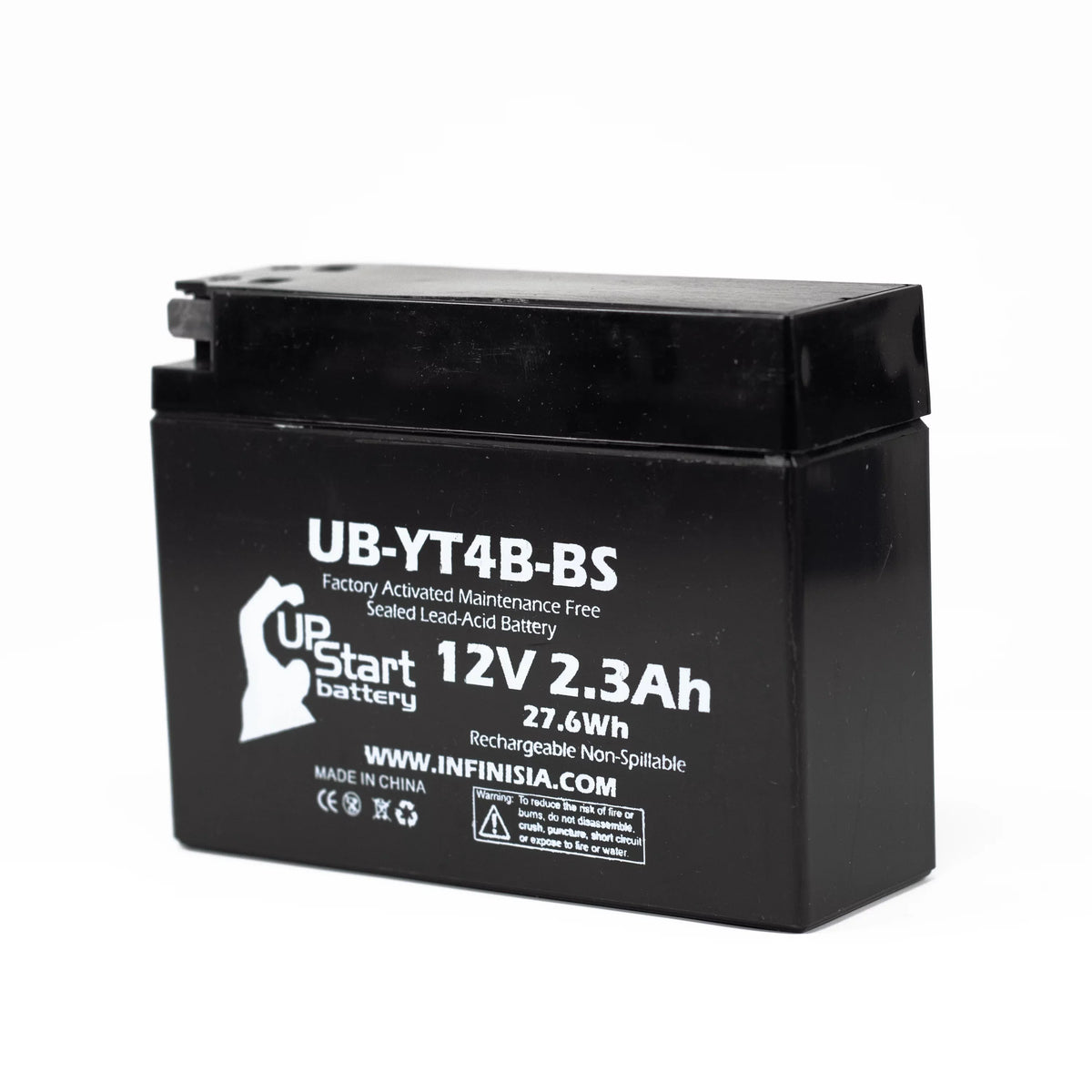4-Pack UpStart Battery Replacement for 2015 Yamaha TTR110E 110CC Factory Activated, Maintenance Free, Motorcycle Battery - 12V, 2.3Ah, UB-YT4B-BS