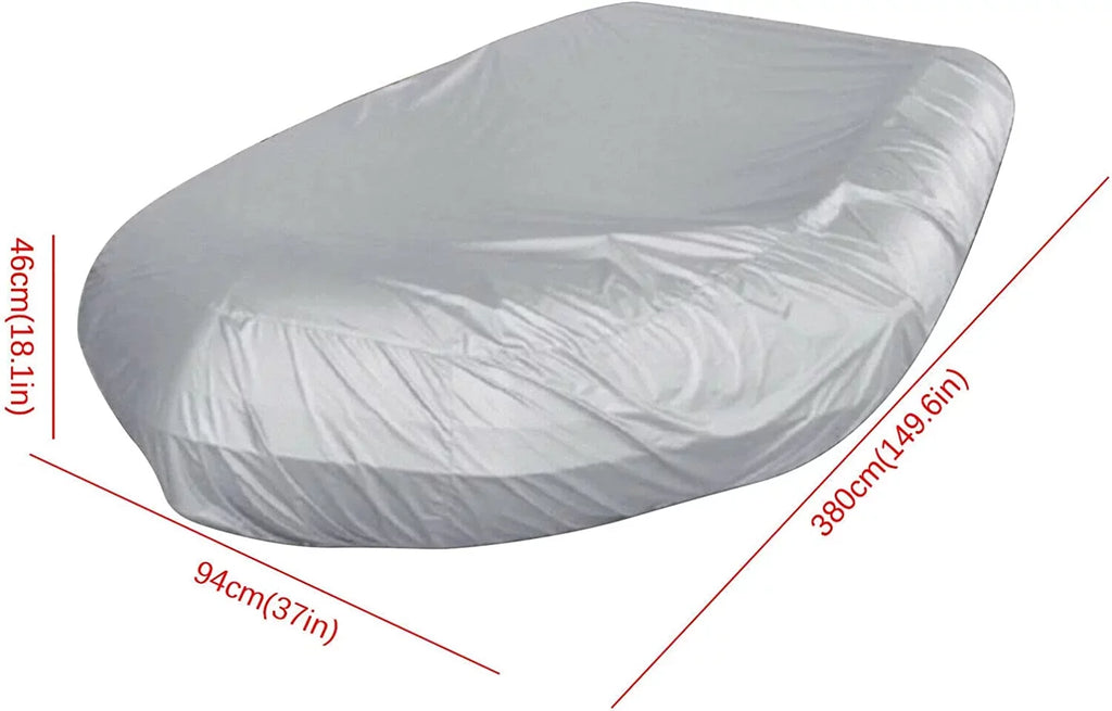 Miumaeov Inflatable Boat Cover Heavy-Duty Fluid and UV-Resistant Marine Grade Polyester for V-Shaped Hull Professional Type Fishing Boat Speed Boat Bass Boat