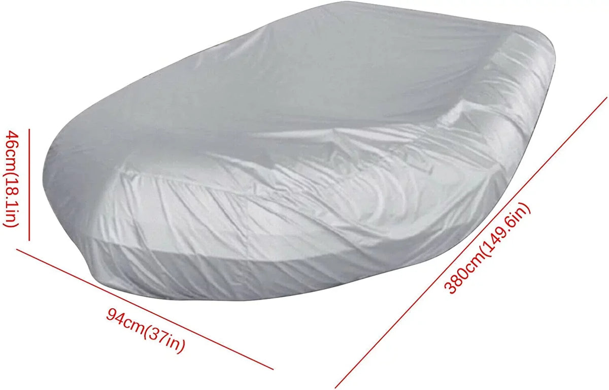 Miumaeov Inflatable Boat Cover Heavy-Duty Fluid and UV-Resistant Marine Grade Polyester for V-Shaped Hull Professional Type Fishing Boat Speed Boat Bass Boat