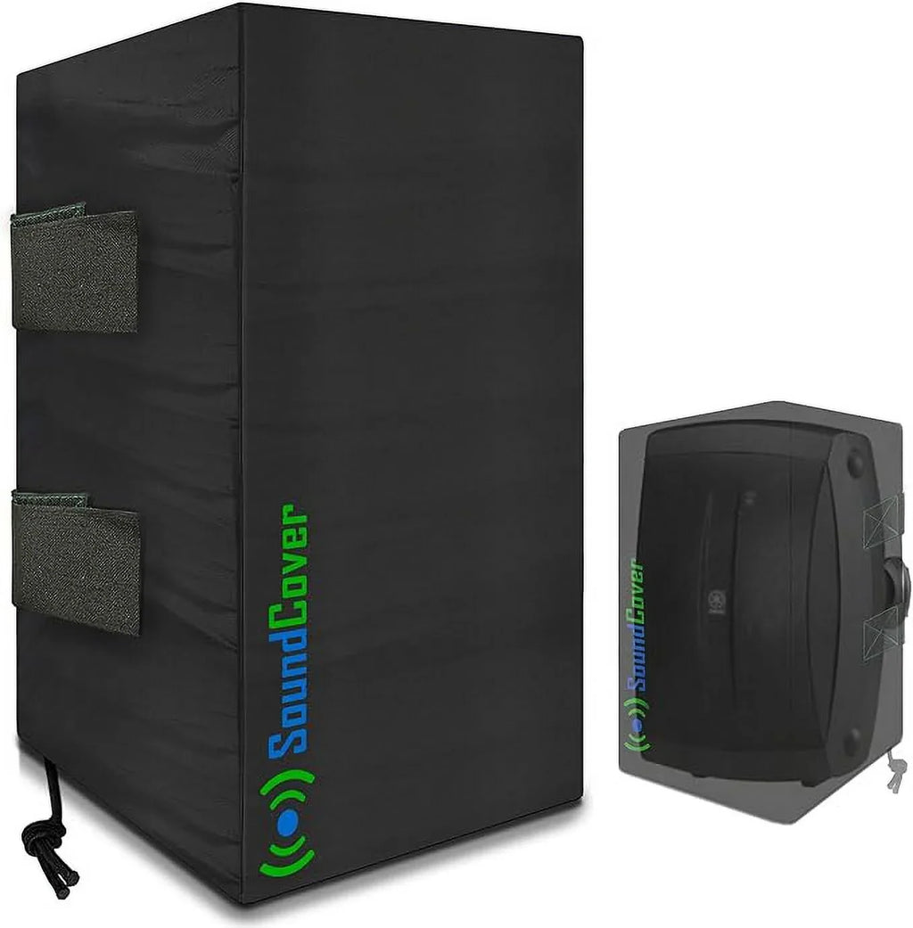 Outdoor Speaker Covers: Black, Medium Size (H 13.6" x W 7.9" x D 8.9"), Compatible with Yamaha AW294, Definitive Technology AW 5500, Polk Audio Atrium 6, Yamaha AW350, and 251