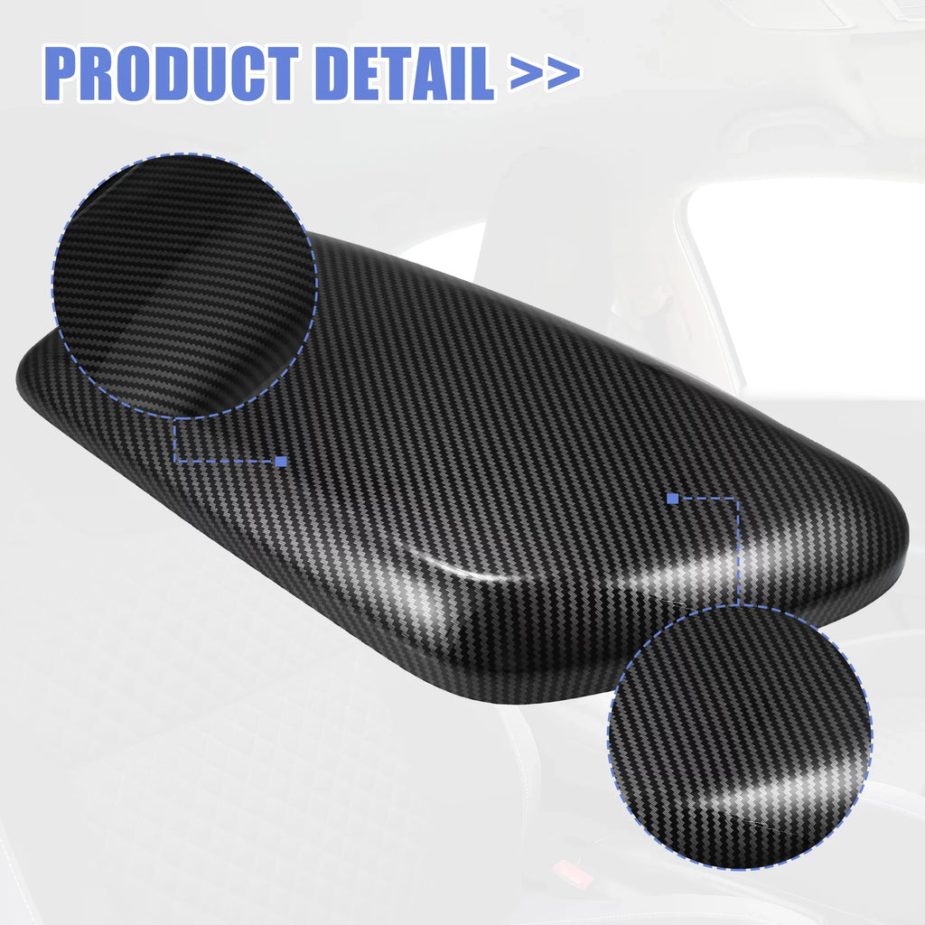 Unique Bargains Car Center Armrest Box Cover Lid Trim Carbon Fiber Pattern Console Storage Box Protector for BMW F48 F39