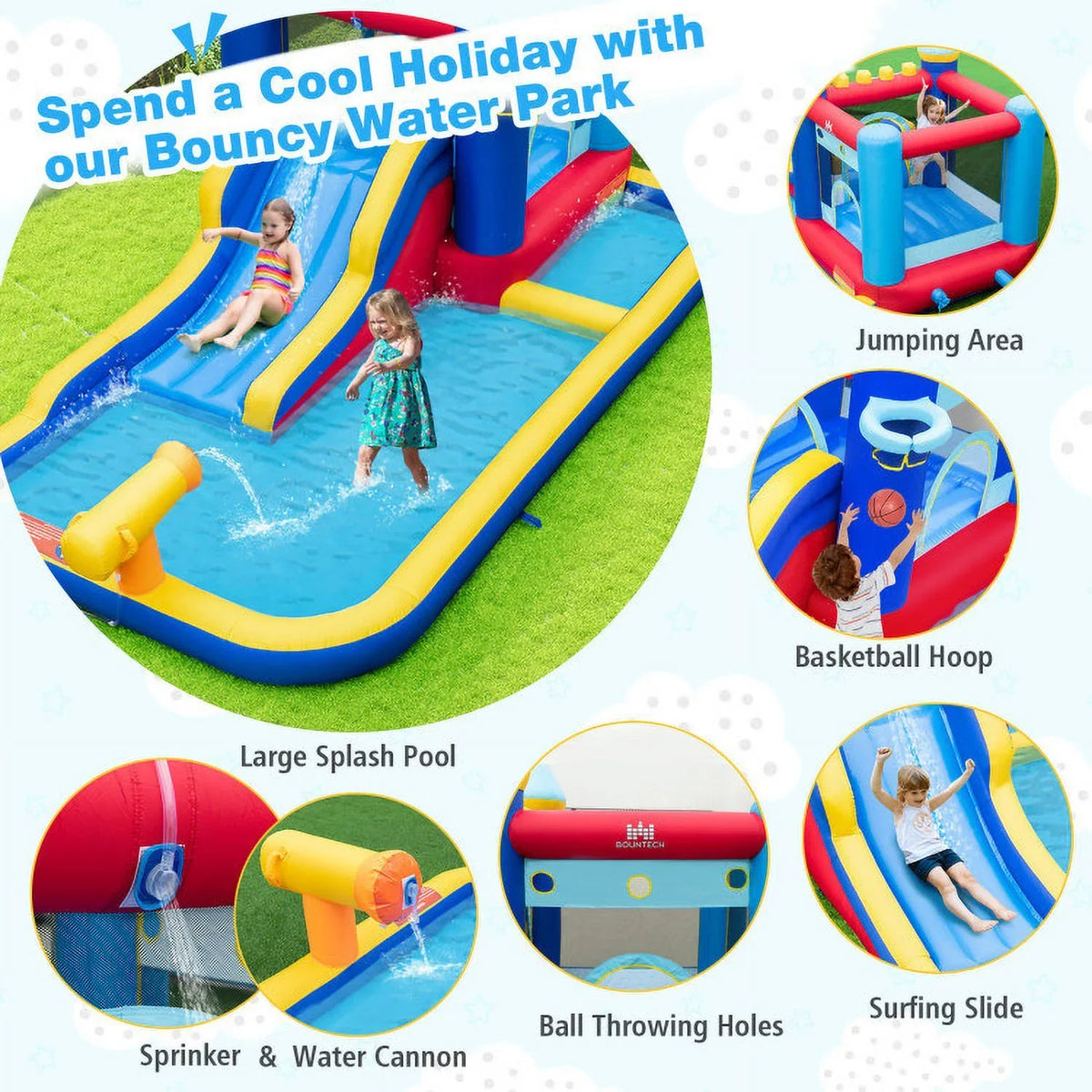 Ocean Adventure Fluid Slide Bounce House - 124.57 - Dive into endless fun under the sun!