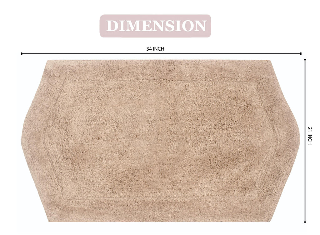 Home Weavers Liquid Collection 100% Cotton Tufted Bath Rug, Extra Soft and Absorbent Bath Rugs, Non-Slip Bath Carpet, Machine Wash Dry, Bath Mats for Bathroom Floor, 21" x 34" Rectangle, Linen Rug