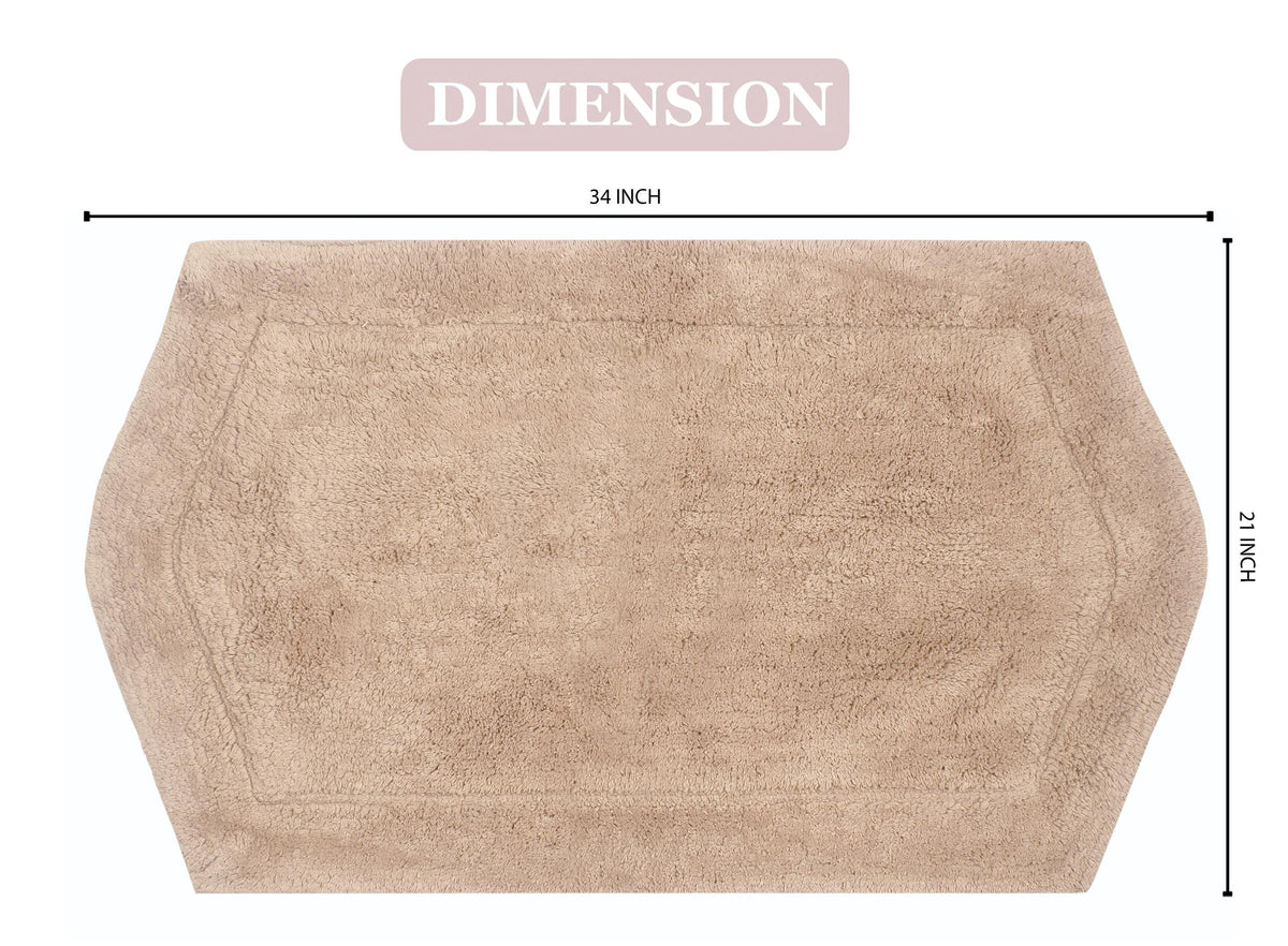 Home Weavers Liquid Collection 100% Cotton Tufted Bath Rug, Extra Soft and Absorbent Bath Rugs, Non-Slip Bath Carpet, Machine Wash Dry, Bath Mats for Bathroom Floor, 21" x 34" Rectangle, Linen Rug