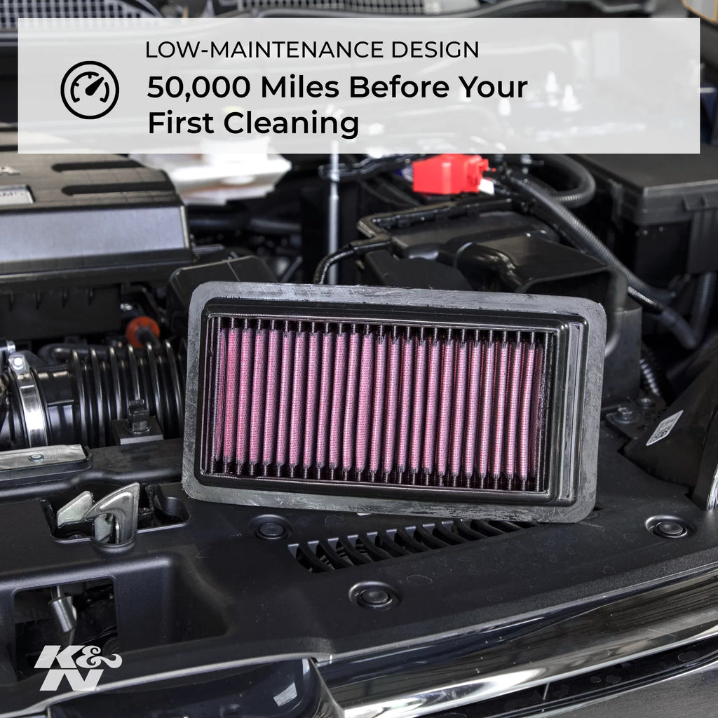 K&N Engine Air Filter: High Efficiency Premium, Washable, Replacement Filter: 2009-2018 Land Rover V6/V8 (Discovery, Range Rover, LR4), 33-2446