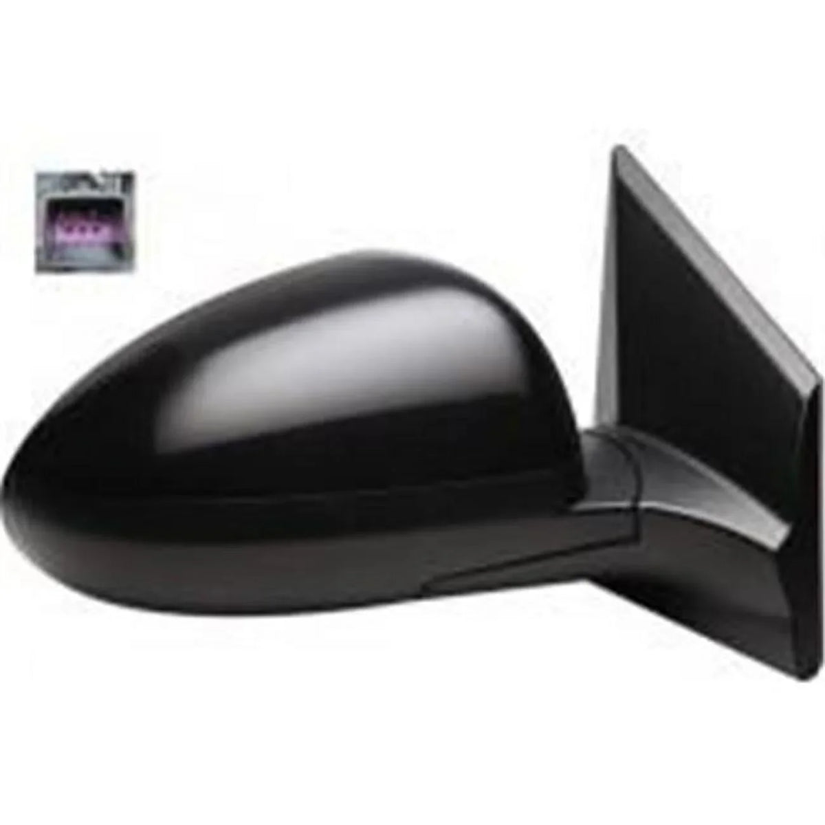 Sherman Parts Right Hand Outer Rear View Power Heated Mirror for 2012-2017 Chevy Sonic, Black