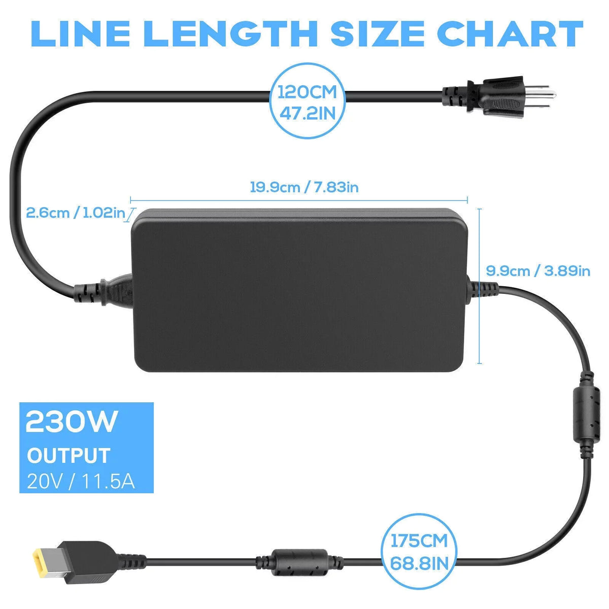 230W AC Charger for Legion 5 7 5P C7 S7 Y540 Y545 ADL230NDC3A Adapter