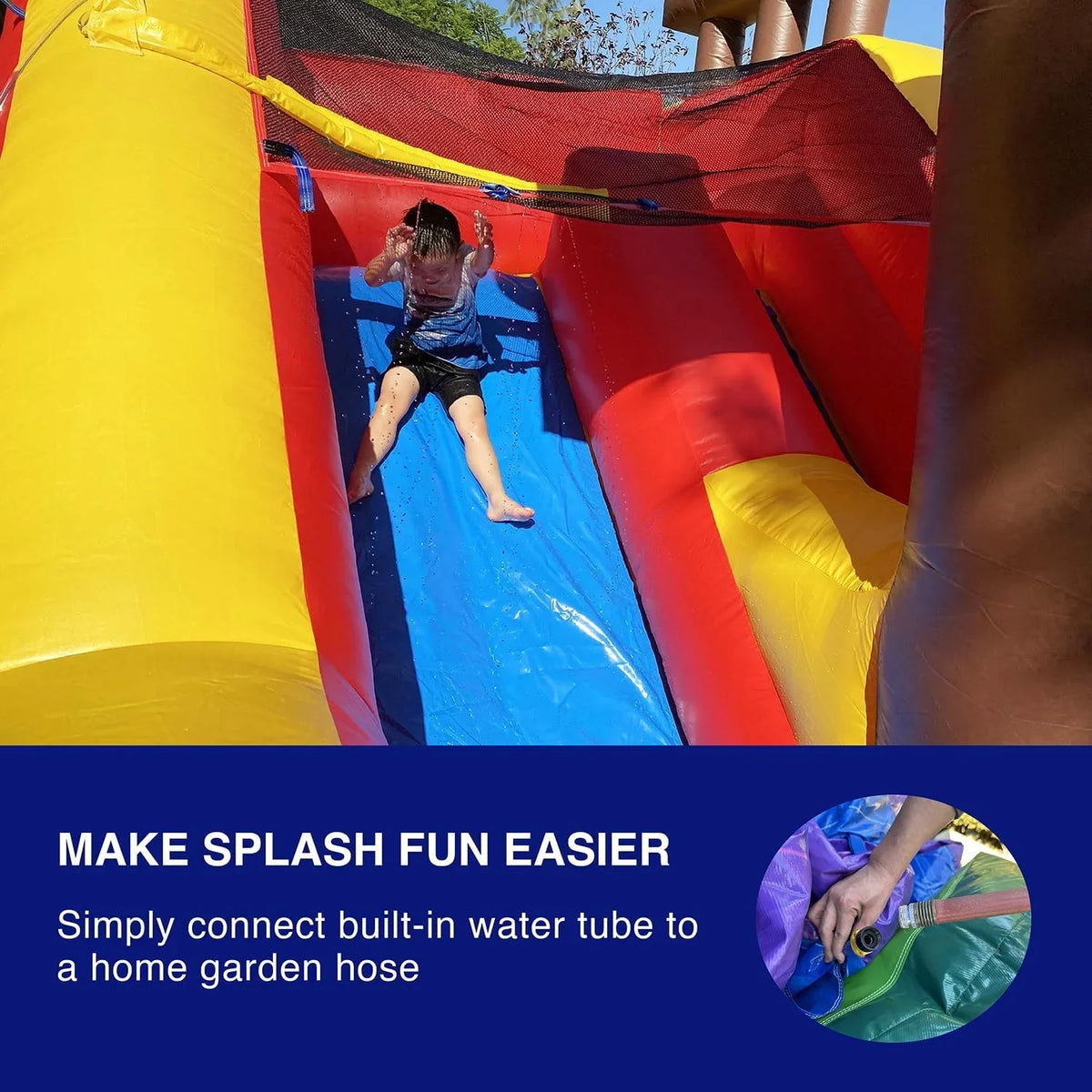JumpOrange Pirate Ship Commercial Grade Bounce House Fluid Slide for Kids and Adults (with Blower)
