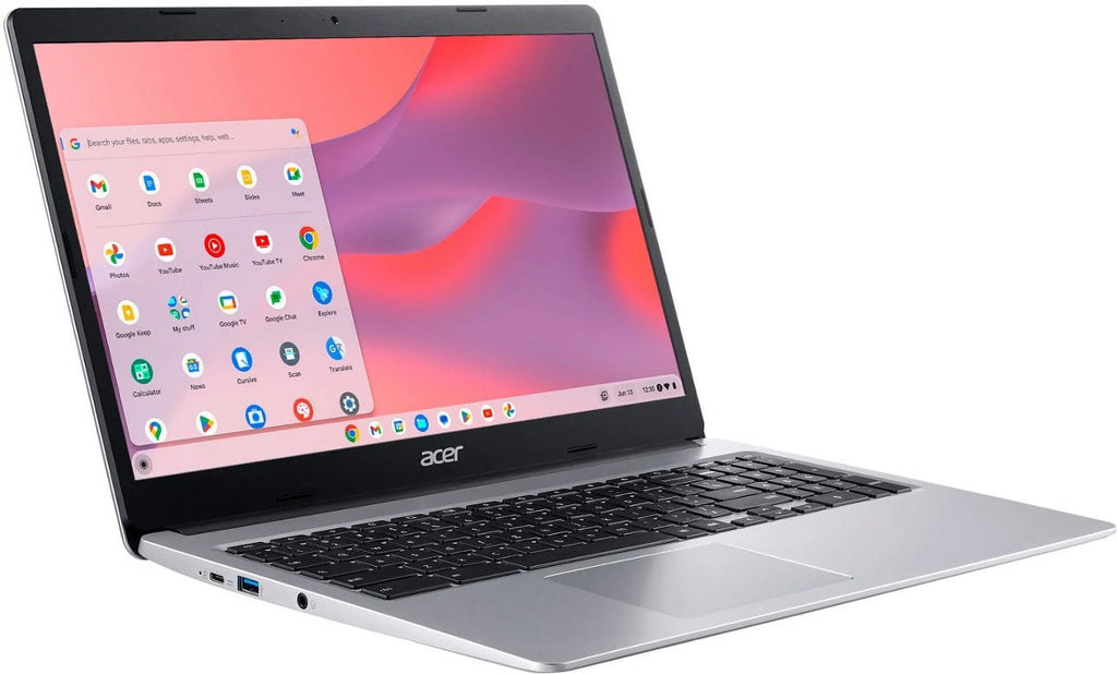 Chromebook 315 Mobile pc 15.6" HD Display, Celeron N4020, 4GB LPDDR4, 64GB eMMC, Long Battery Life, Wi-Fi 5, Bluetooth, Chrome OS, Silver with Sleeve + Tigology Accessories