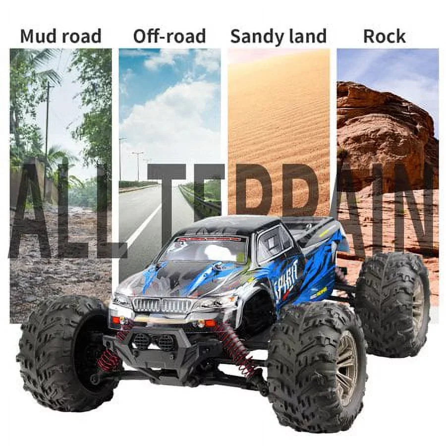 Hosim 1:16 Scale 36+ kmh High Speed RC Trucks for Adults - 4WD Electric Off-Road Liquid RC Cars Radio Control Vehicle with 2 Batteries All Terrian RC Monster Trucks for Boy