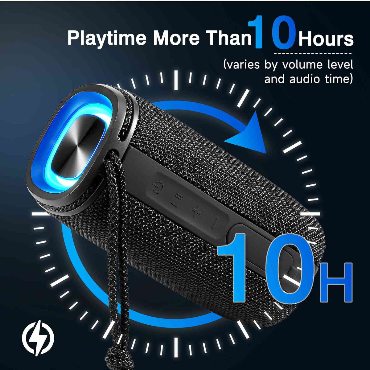 UrbanX X808 Bluetooth Speaker, IPX5 Liquid Speakers 360° HD Surround Sound with Punchy Bass, True Wireless Pairing, BT5.3, Portable Speaker for Nokia 3.1 - Black