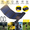 MDHAND 80W Solar Panel Foldable Suitable for Portable Power Station, iPhone, Ipad, Portable computer USB Port, Suitable for Outdoor Camping Caravan RV Travel