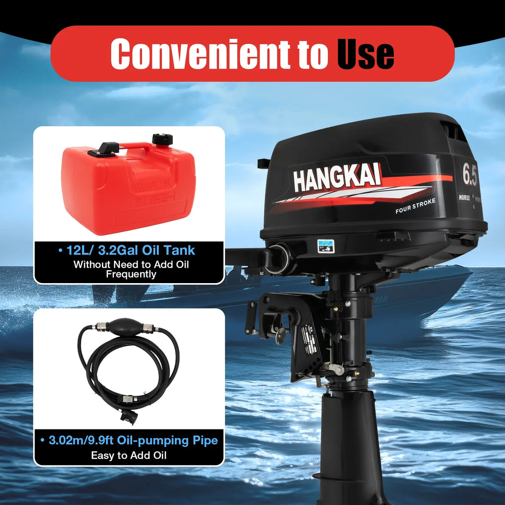 LOYALHEARTDY Outboard Motor 6.5HP 4 Stroke Boat Engine Fishing Boat Kayak Engine Fluid Cooling 123CC