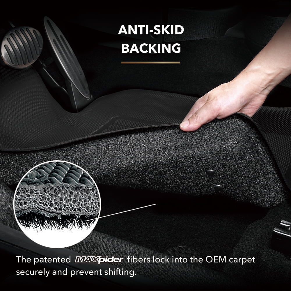 3D MAXpider KAGU Floor Mat (BLACK) compatible with CHRYSLER PACIFICA/VOYAGER 2020-2024 - Full Set
