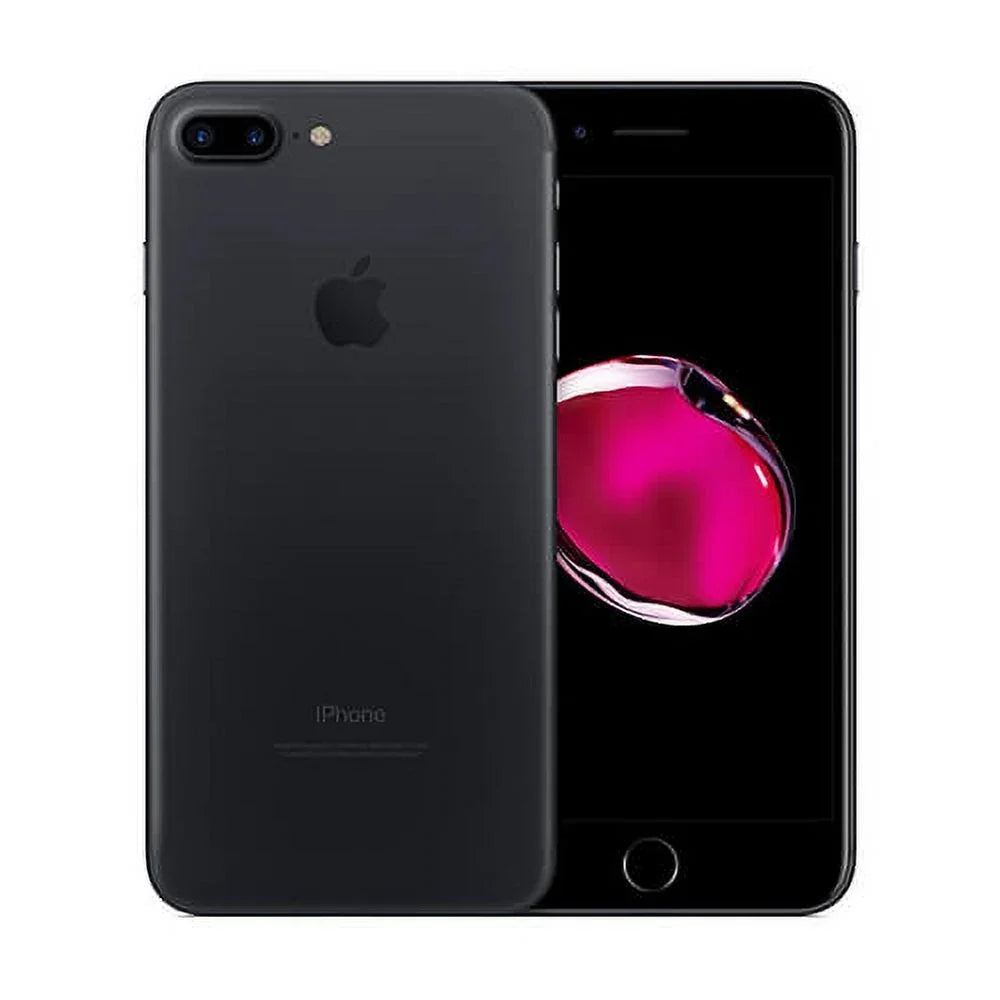 Restored iPhone 7 Plus A1661 (Fully Unlocked) 32GB Matte Black w/ Pre-Installed Tempered Glass (Refurbished)