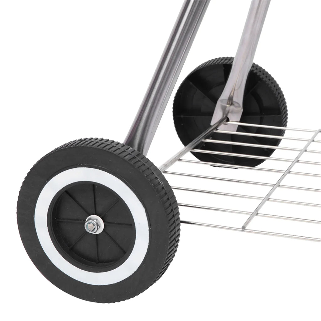 Charcoal Grill on Wheels, Outdoor Camping Grill with 18 inch Cooking Area, Steel BBQ Grill w/ Storage Grate