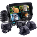 CAMSLEAD Heavy Vehicle Safety Camera System 9 inch Monitor with Quad Split Monitor 2x Side Cameras + 2 x Backup Camera, Colour IP69K &10G Vibration Side Camera Backup Camera Rear View Camera System