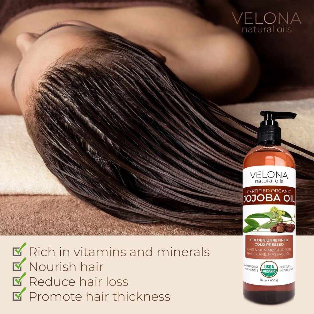 Velona Jojoba Oil - 112 oz | 100% Pure and Natural Carrier Oil| Golden, Unrefined, Cold Pressed, Hexane Free | Moisturizing Face, Hair, Body, Skin Care, Stretch Marks, Cuticles
