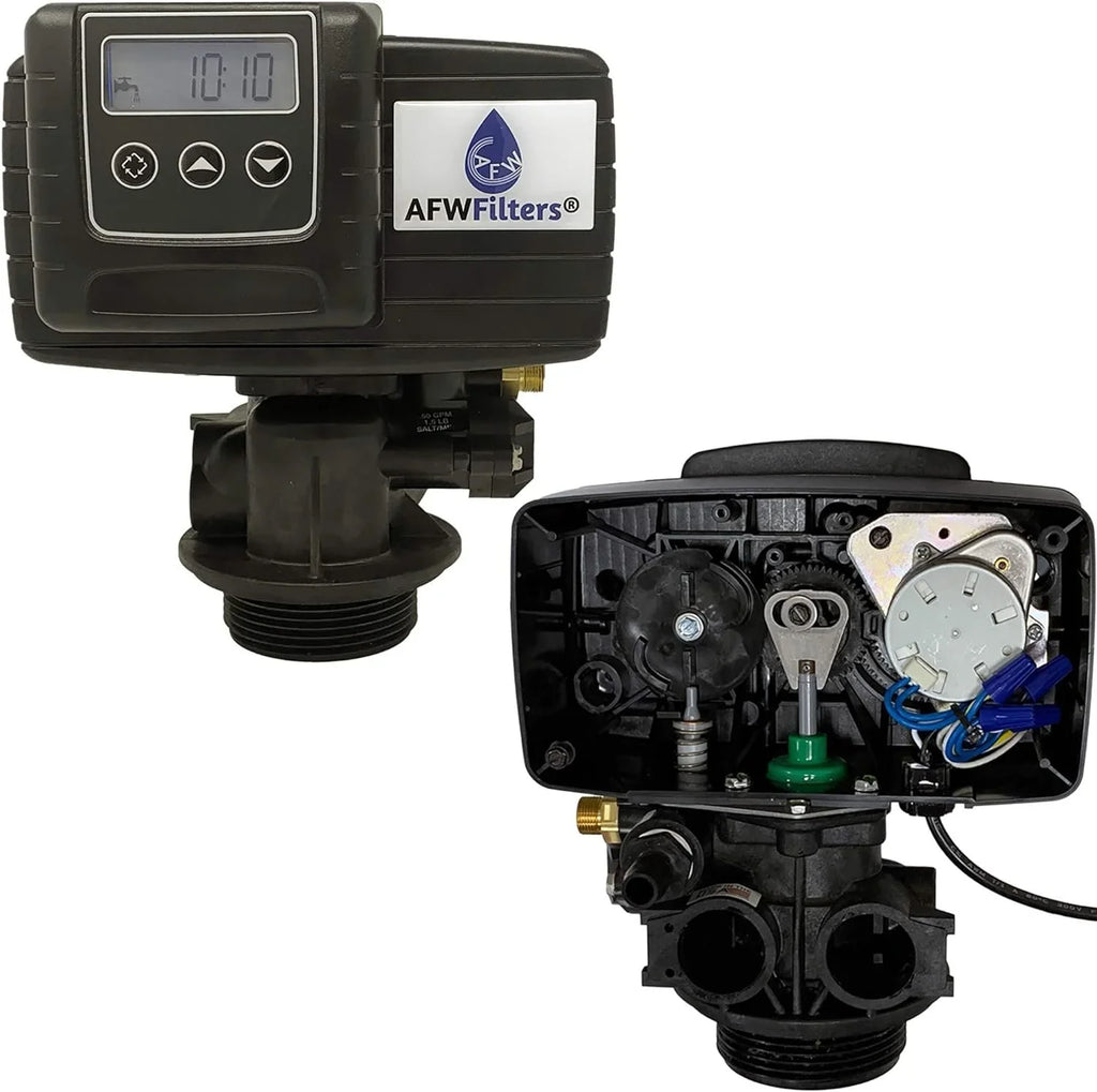 AFWFilters 2 cubic Foot 64k Whole Home Fluid Softener with High Capacity Resin, 1" Stainless Steel FNPT Connection, and Blue Tanks