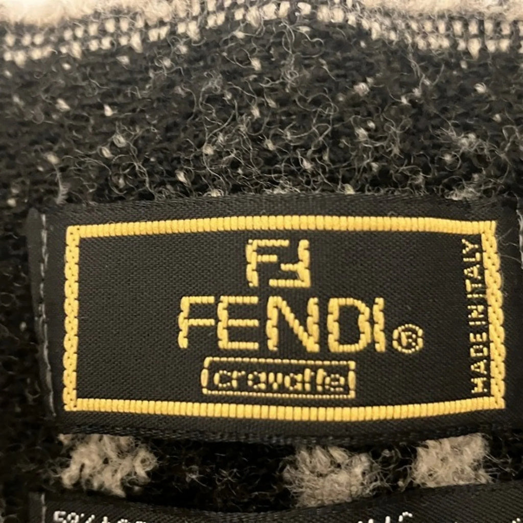 Pre-Owned FENDI Zucca pattern fringe block check brand accessory scarf men's (Good)