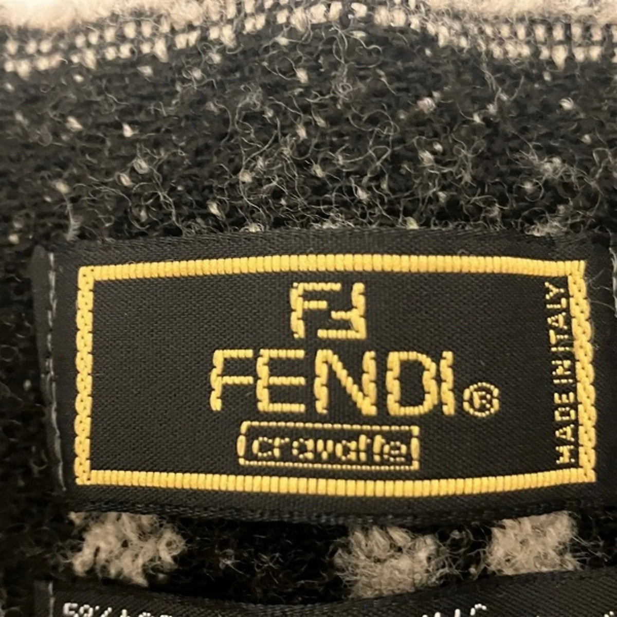 Pre-Owned FENDI Zucca pattern fringe block check brand accessory scarf men's (Good)