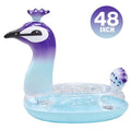Melia Swim Party Toys Inflatable Glitter Pool Float Peacock Designed with Fast Valves Lounge Raft Decorative Liquid Game Summer Beach Party for Kids | 48 Inch