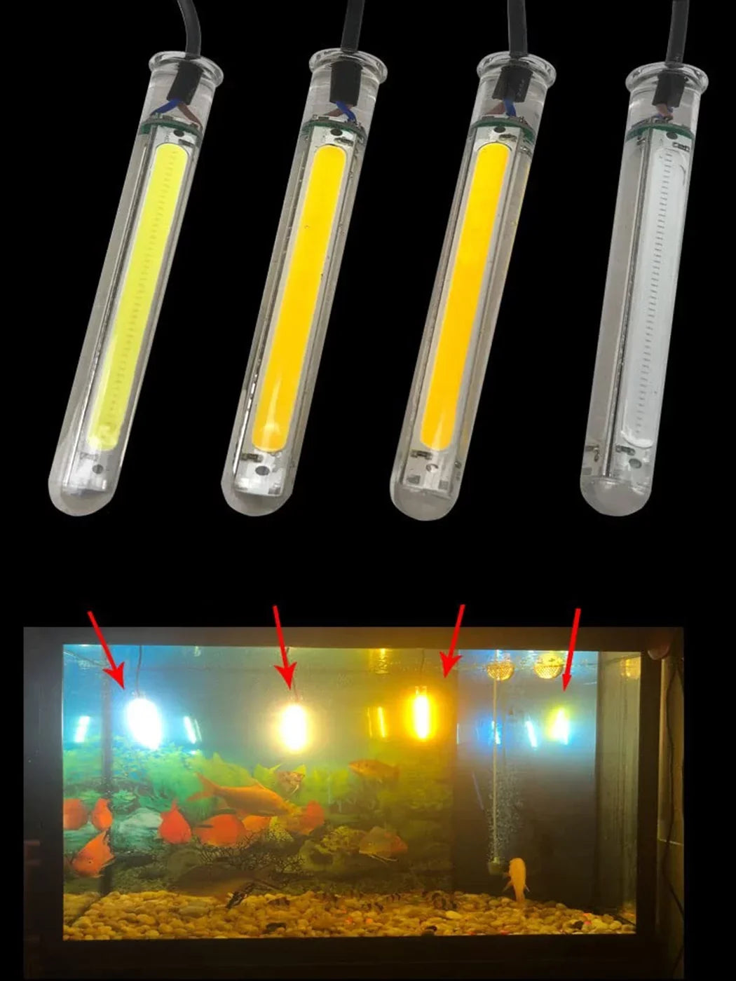 FSLiving USB LED Charging 5V Fluid Fishing Light Fish Attracting Light,Night Fishing Light Portable Dimmable Submersible Fishing Light 20W Finder for Camping 16.4ft - Green