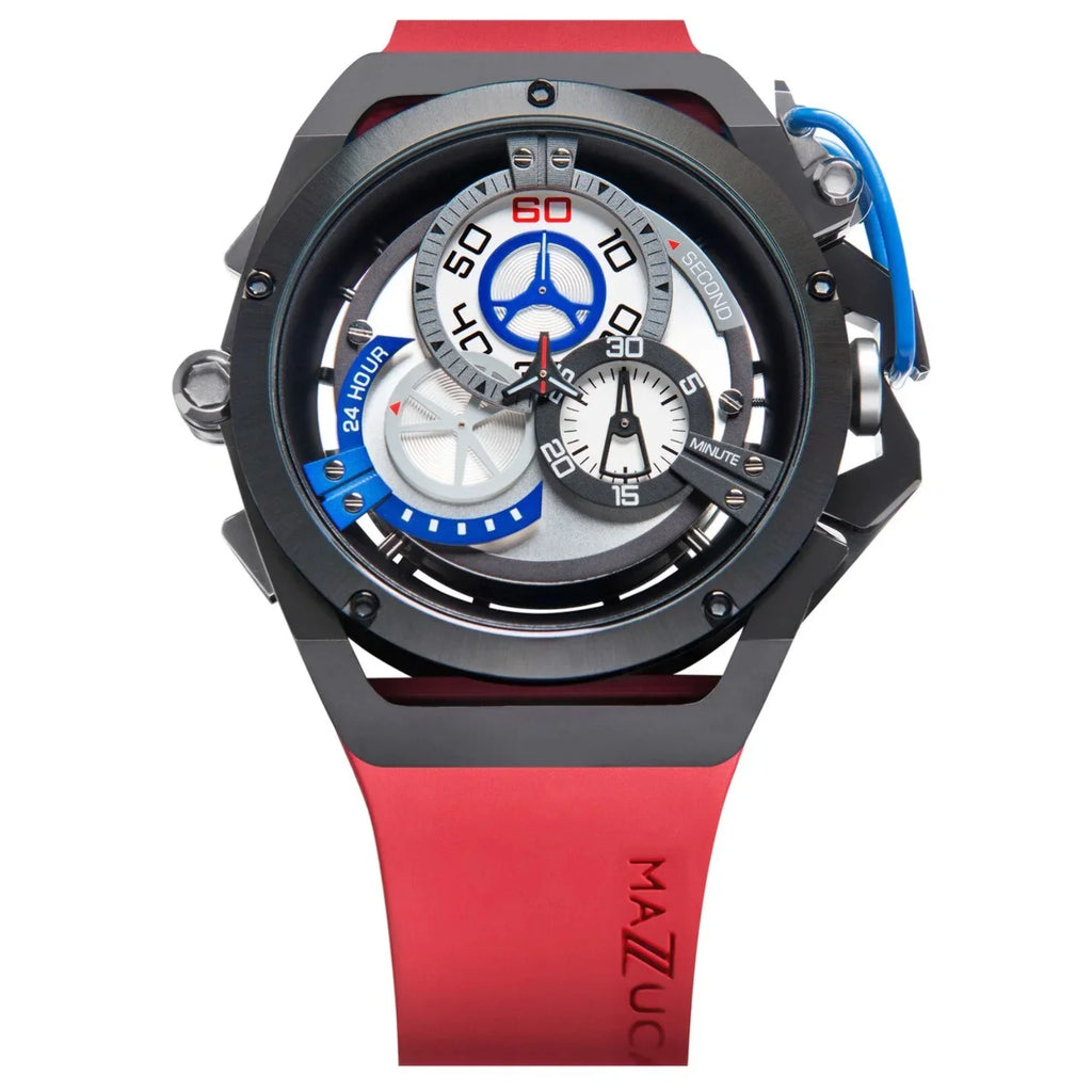 Mazzucato Rim Sport Reversible Chronograph Twin White Dial Automatic Men Watch for Adult - Black